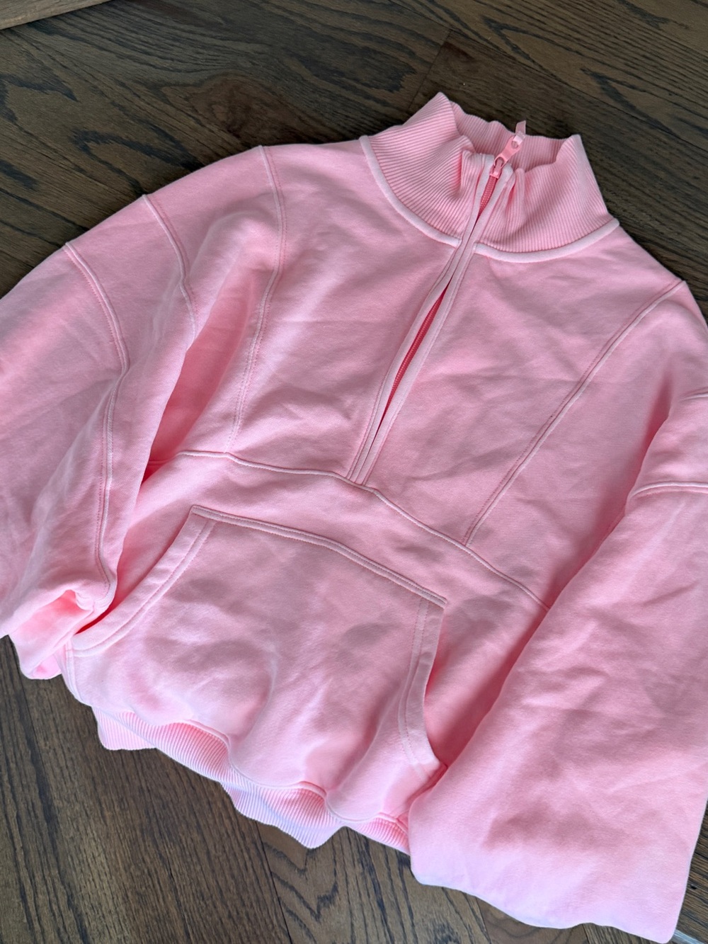aerie Pink Half-Zip Pullover Sweatshirt